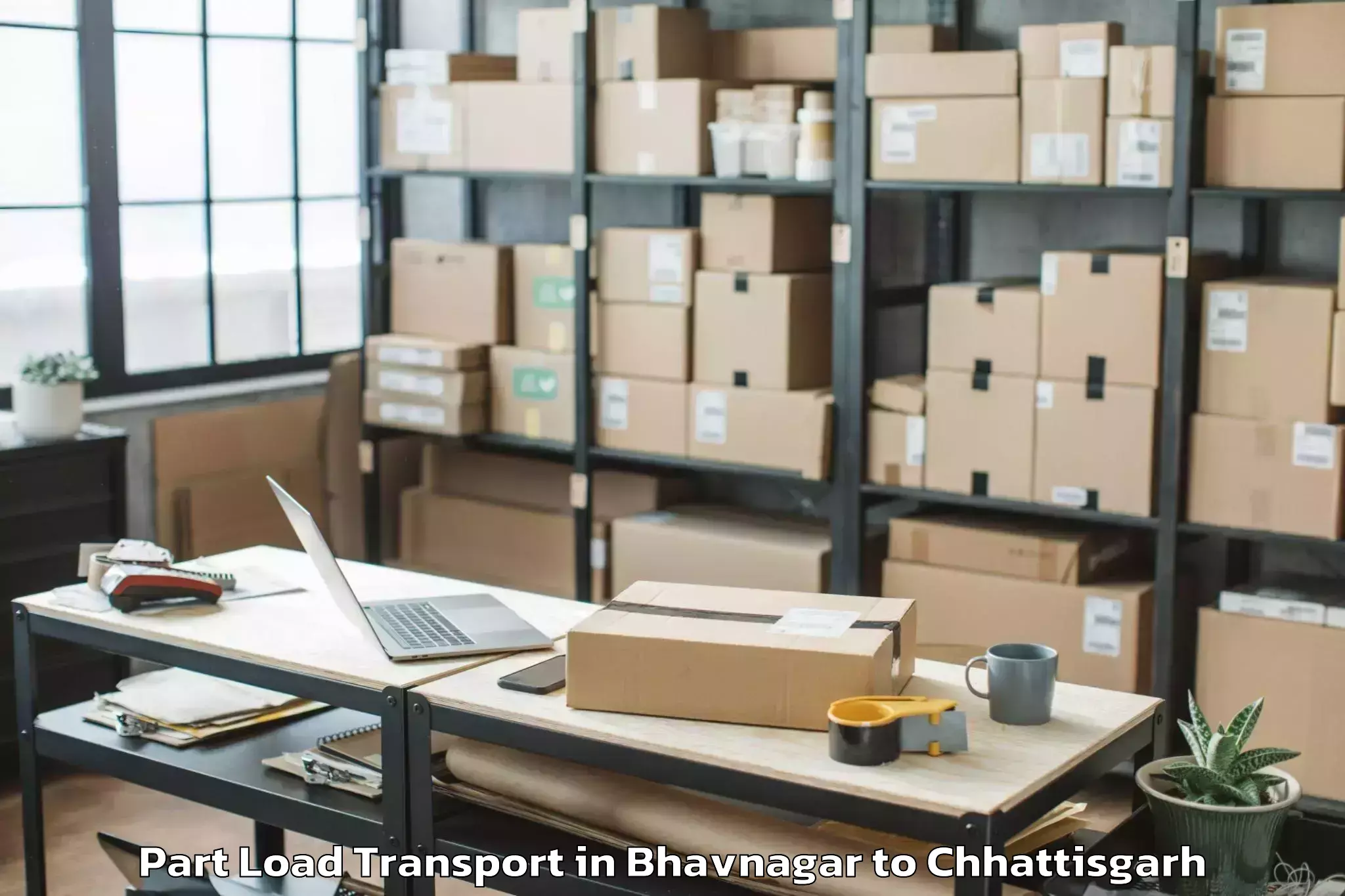 Book Bhavnagar to Jashpur Part Load Transport Online